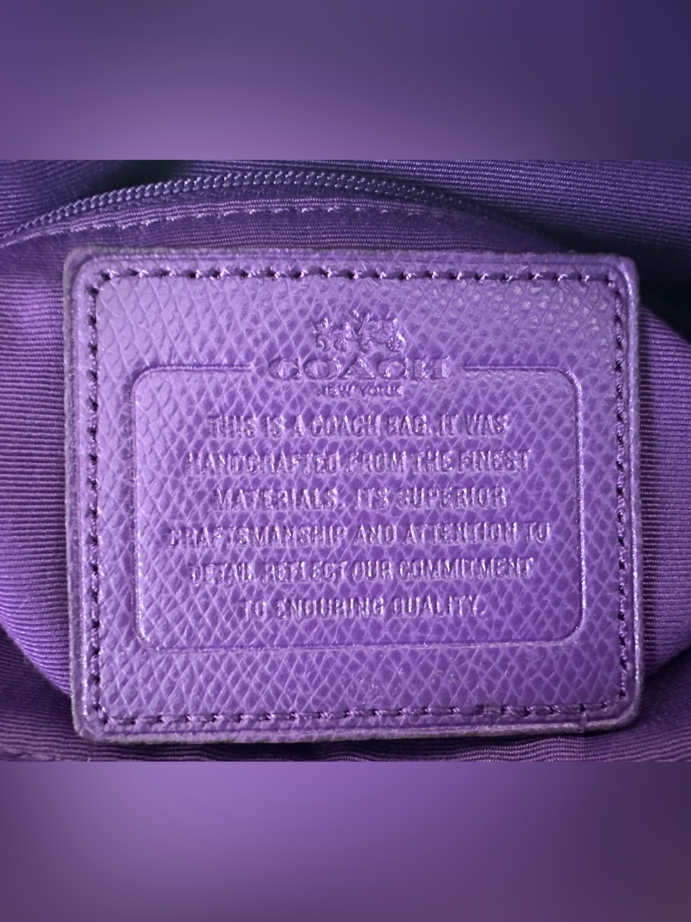 Coach Purple Crossgrain Leather Small Christie Carryall Satchel Bag. F36637 - Picture 11 of 16